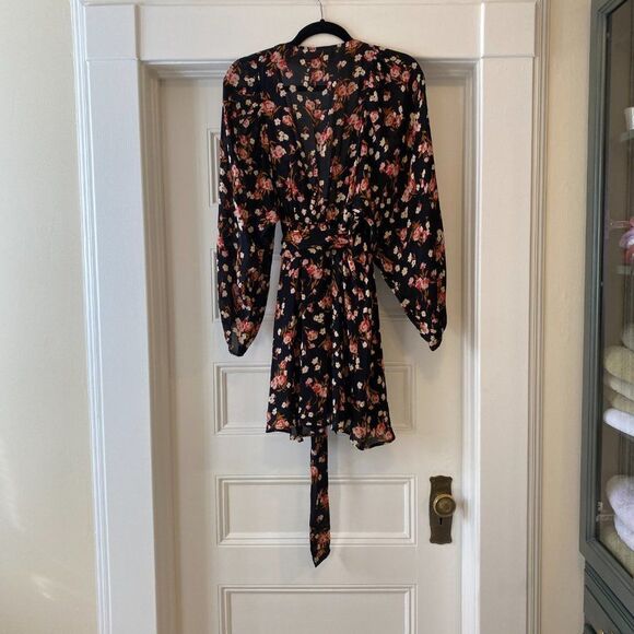 A.L.C. Carlo Wrap Long Sleeve Floral Mini Dress - Picture 6 of 9